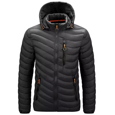 Buy Hoodie Puffer Jacket Coat Mens Winter Warm Zip Up Outwear Padded Casual Quilted • 30.53£
