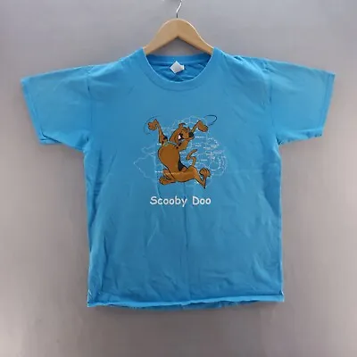 Buy Scooby Doo T Shirt Medium Blue Graphic Print Cartoon Short Sleeve Mens • 17.14£