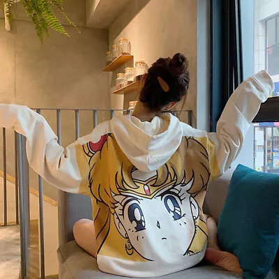 Buy New Anime Sailor Moon Hoodie Pullover Sweatshirt Hooded Loose Coat Jacket New • 26.26£