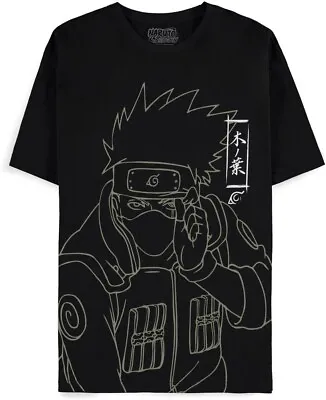 Buy Naruto Shippuden - Kakashi Line Art - Men's Short Sleeved T-shirt Black • 26.81£