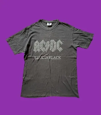 Buy AC DC Back In Black T Shirt Starworld 2004 Size  Small S • 6£