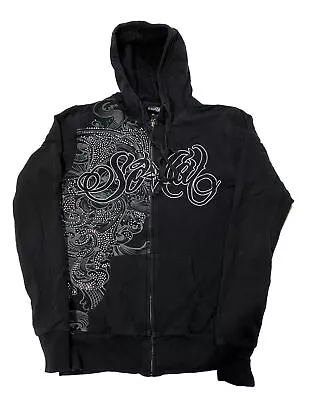 Buy SoCal Womens Zip Up Hoodie Vintage Sweatshirt Black Medium Grunge AE5 • 57.91£