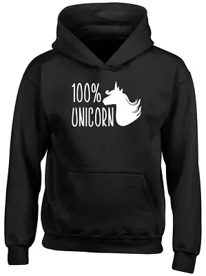 Buy 100% Unicorn Boys Girls Kids Childrens Hoodie • 13.99£