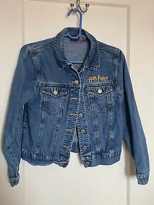 Buy Vintage 2000 Harry Potter Hogwarts Denim Blue Jean Jacket Youth Size L 14/16 • 16.06£