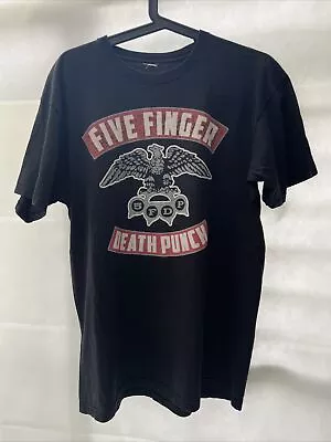 Buy Five Finger Death Punch Shirt Mens Black Mercenary Tour 2014 Size Medium • 19.99£
