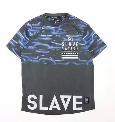Buy Slave Nation Mens Grey Polyester T-Shirt Size S Round Neck • 6£