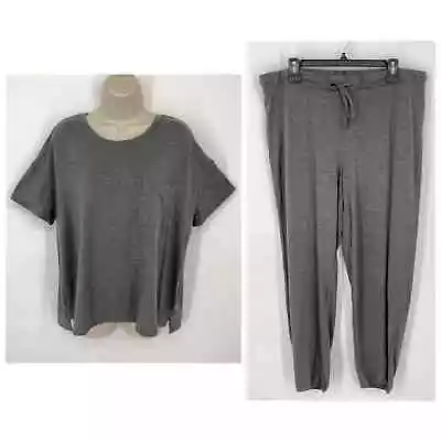 Buy Alfani NWT Women's 2 Piece PJ Set Sleepwear Shirt & Pants Size L HY Charcoal • 48.99£