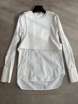 Buy Celine Phoebe Philo Bustier Cotton Blouse Shirt Sizer 36 White • 271.69£