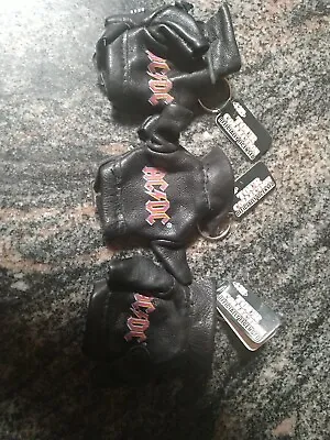 Buy Vintage Ac/Dc  Leather  Jacket Keychain Rare With Zipper And Buckle.... Lot Of 3 • 29.32£