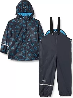 Buy Kids Unisex Fleece Lined Waterproof Jacket  & Trousers Blue 18/24 Months • 14.95£
