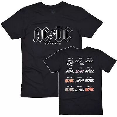 Buy AC DC Logo History T Shirt Official 50 Th Anniversary Fifty Years Rock S-2XL New • 16.98£
