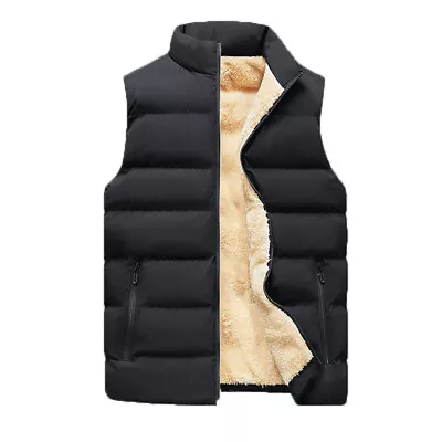 Buy Mens Padded Fleece Gilet Bodywarmer Sleeveless Fleece Jacket Vest Body Warmer ! • 34.79£