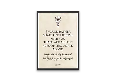 Buy Arwen Quote  I Would Rather , A3, A4, A5 Print Poster, Lord Of The Rings Tolkien • 15£