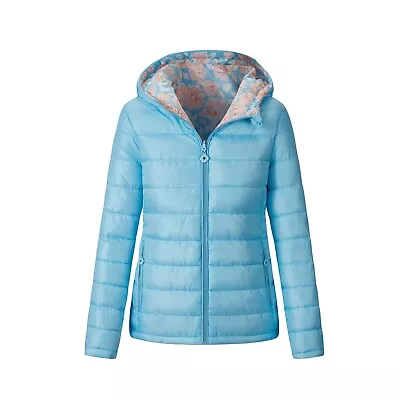 Buy New Womens Ladies Quilted Padded Hooded Warm Puffer Reversible Jacket • 19.99£