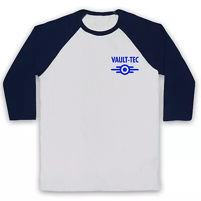 Buy Vault Tec Left Chest Logo Nuclear Fallout Sci Fi Dystopia Dweller Baseball Shirt • 23.99£