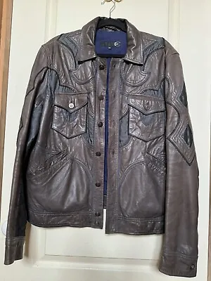 Buy Just Cavalli Mens Leather/Denim Jacket Size 52/ L • 150£