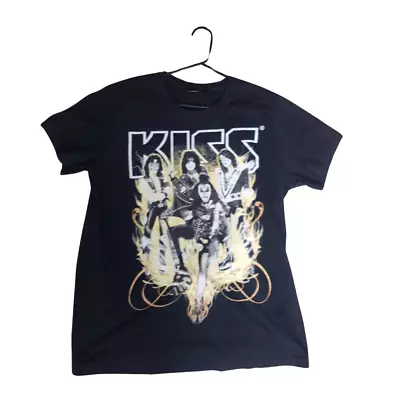 Buy KISS Graphics Shirt Size L 100% Cotton Black Jersey Rock Music • 3.99£