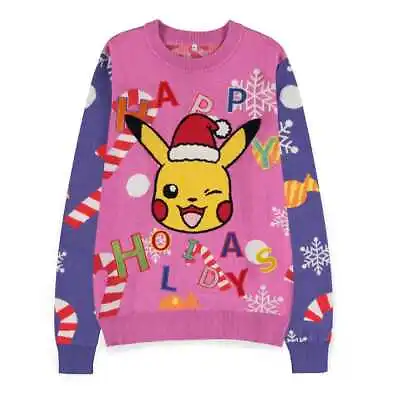 Buy Pokemon Sweatshirt Christmas Jumper Pikachu Patched Size S • 49.54£