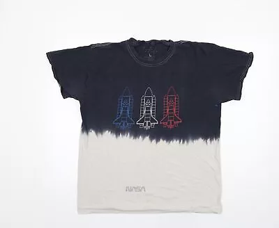 Buy NASA Mens Grey Cotton T-Shirt Size L Round Neck - Rocket • 7£