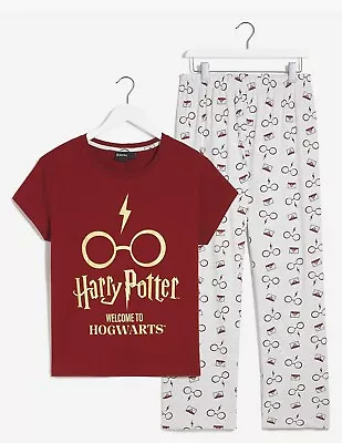Buy Simply Be Plus Size 20/22 Harry Potter Pyjama Set Straight Leg Gold Burgundy • 12.99£