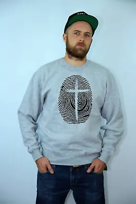 Buy Christmas Jumper Fingerprint Cros Christian Identity Sweatshirt Xmas Gift Top UK • 17.99£