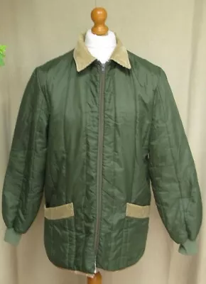 Buy Vintage Tyne Tex Quilted Country Jacket Corduroy  Trim Green Size L • 15£