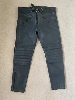 Buy Mens JTS Leather Motorcycle Trousers Size 38  Waist Black Biker Clothing • 65£