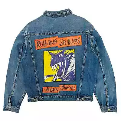 Buy Vintage  1990 Rolling Stones Urban Jungle Tour Denim Jacket - Medium • 325£