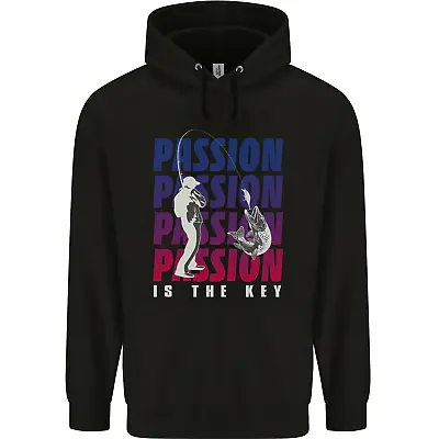 Buy Fishing Passion Is The Key Fisherman Mens 80% Cotton Hoodie • 19.99£