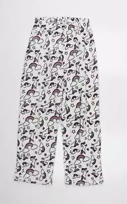 Buy Born To Sparkle Womens White Polyester Bottoms Pyjama Pants Size 8 - Unicorn Rai • 5.75£