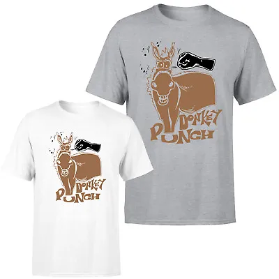 Buy Funny Donkey Punch Mens Womens T Shirt Adult Humor Donkey Fist Animal Tee • 9.99£