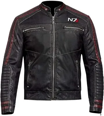 Buy N7 Mass Effect 3 Gaming Real Leather Jacket Commander Shepard • 75.99£