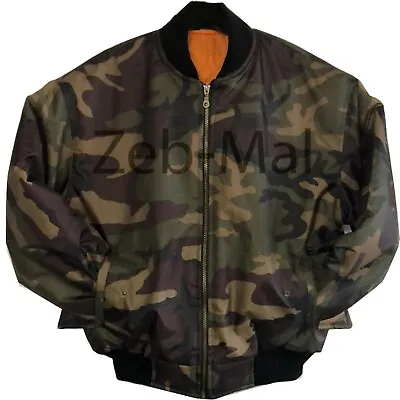 Buy Mens MA1 Bomber Military Pilot Air Force Classic Padded Biker Jacket Coat S-5XL • 20.79£