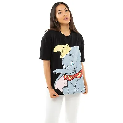 Buy Disney Ladies T-shirt Dumbo Smile Oversized Black S-XL Official • 13.99£