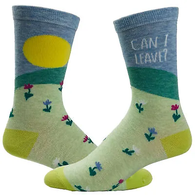 Buy Women's Can I Leave Socks Funny Loner Introvert Sunny Day Sarcastic Footwear • 4.83£