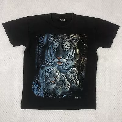 Buy WILD T Shirt Mens Tiger Print Graphic Short Sleeve Crew Neck Black Medium M  • 7.16£