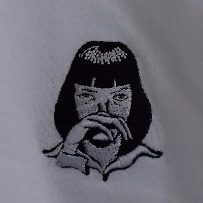 Buy Pulp Fiction X Mia Wallace Cocaine Embroidered White Tee T-shirt By Actual Fact • 19.99£