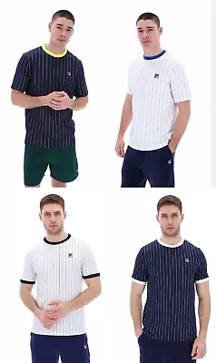 Buy Fila Men Cotton Stripe Retro Vintage Ringer Jersey T Shirt S M L 2XL 3XL 4XL • 14.99£
