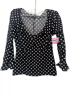 Buy Lucky 13 Clothing Large Women Blouse Polka Dot Print S • 10.39£
