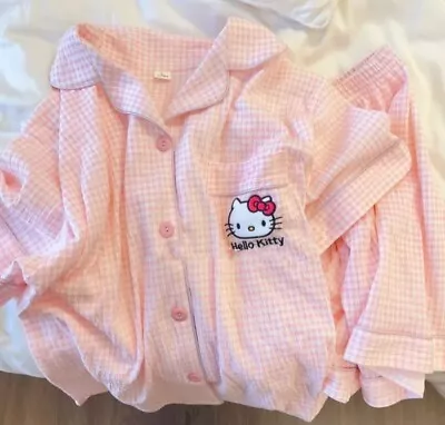 Buy Sanrio Hello Kitty Cute Pajamas Set Summer Thin Section Short-sleeved Shorts • 17.99£