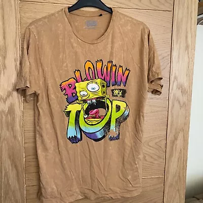 Buy Men’s T-shirt Official Tan Spongebob Squarepants Large Blowin My Top • 7.45£