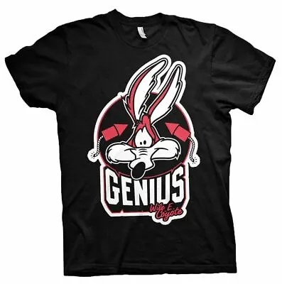 Buy Looney Tunes Wile E. Coyote Genius Black T-Shirt • 10£
