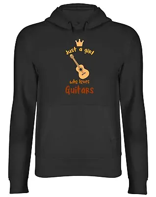 Buy Girl Who Loves Guitars Hoodie Mens Womens Musician Instrument Rock Band Top Gift • 17.99£
