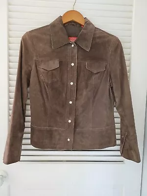 Buy VALERIE STEVEN Size Medium/Petite,  Brown  Suede Leather Jacket  • 38.33£