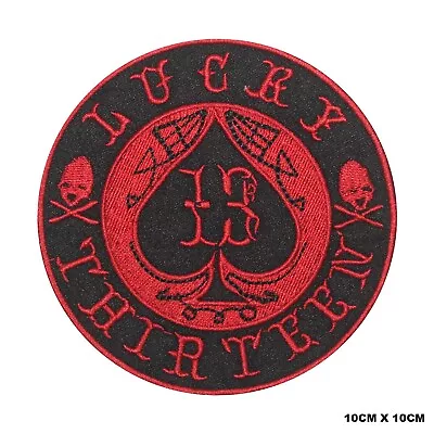 Buy Lucky 13 Circle Logo Patch Iron On Patch Sew On Embroidered Patch • 2.49£