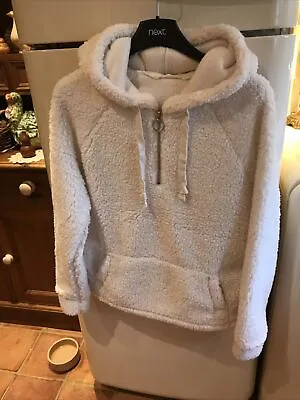 Buy Primark Womens Teddy Hoodie With Front Pocket And Zip Size 6/8 • 6£