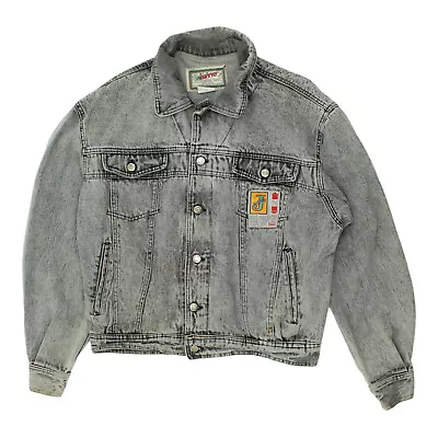 Buy Jeffry Mens Grey Denim Jean Jacket | Vintage High End Retro Western Style VTG • 25£