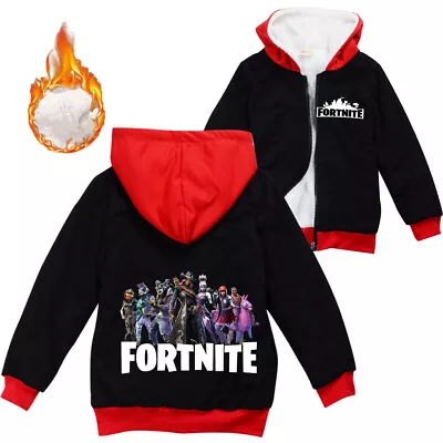 Buy Kids Fortnite Hooded Fleece Zip Jacke Boys Girls Warm Sweatshirt Age 3-12 Years • 15.86£