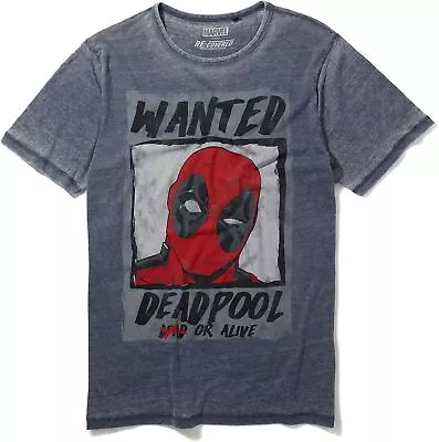 Buy Marvel Deadpool T-Shirt Superhero Wanted Short Sleeve Cotton Retro Tee Shirt Top • 16.07£