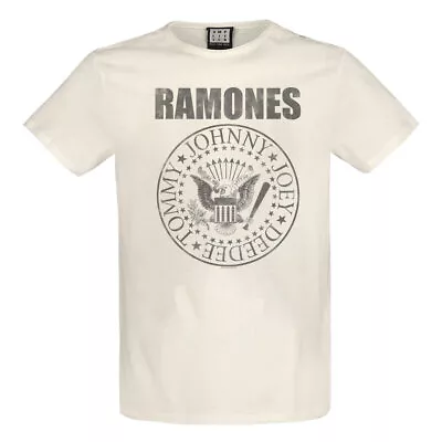 Buy Amplified Unisex Adult Vintage Shield Ramones T-Shirt • 31.59£